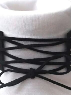 Black Lace-Up Choker Necklace - Classic Women’s Accessory